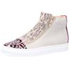 Ebarrito Sneaker alte in pelle patchwork con zip e suola 2,5 cm
