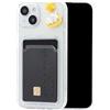 Generic Chengyuanfeng Cover Trasparente per iPhone 13 con Porta Carte, Custodia Ultra-Sottile 1,5 mm in TPU Antigiallo Antiurto, Minimalista con 3D Orsetto Luna Applicato a Mano, per Ragazze, Campus e Metro