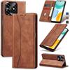 Jasonyu Cover per Honor X5C Plus/X5C Flip Custodia in Pelle PU, Cover a Libro Portafoglio, Funzione Supporto, Magnetica, Slot Schede, TPU Bumper Caso Custodia (Marrone)
