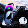 Auckly 15W Caricatore Wireless Auto,【Sens Intelligente】 Qi Caricabatterie Auto-Bloccaggio Supporto Telefono Car Accessories Ricarica Porta Cellulare Ventose per iPhone 12/13/14 Pro Max Mini Plus