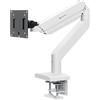 ONKRON Supporto Monitor Scrivania 13-55 pollici, Carico fino a 25 kg, Braccio monitor con VESA 75x75 - 100x100 mm, con Molla a Gas, Porta Schermo PC da Scrivania, Bianco e Nero, G110-BW