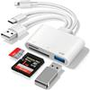 Ticenpe Lettore di schede SD USB-A USB-C Lightning a SD Micro SD, Adattatore OTG per schede di memoria SD/Micro SD/USB, Adattatore per schede SD per iPhone iPad, Compatibile con Android/Windows/macOS