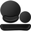 Acezeek 3 in 1, tappetino per mouse con cuscino in gel + poggiapolsi tastiera + coppa, tappetino per mouse ergonomico con memory foam, tappetino per mouse antiscivolo per casa, ufficio, giochi