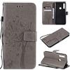 Zchen Cover Huawei P Smart Z, Cover Honor 9X, Custodia Cover Protettiva in Cuoio Flip Libro Portafoglio Resistente Antiurto con Supporto per Huawei P Smart Z/Y9 Prime 2019 (Gatto-Grigio)