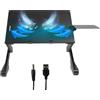 Duronic DML141 Supporto per laptop, Mackbook con ventola USB e piattaforma mouse | Base regolabile con diverse angolazioni | 6 gambe articolate | Correggi la tua postura sul lavoro