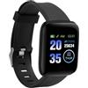 PUSOKEI Smart Watch (Promemoria chiamate/messaggi), 116 Plus Smartwatch da 1,3 Pollici per Uomo e Donna, Smartwatch Sportivo Impermeabile, con Notifiche Intelligenti, Conteggio Passi (BLACK)