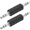PATIKIL Adattatore Audio Maschio a Maschio 3.5 mm (1/8), 2Pcs Adattatore Audio Stereo Plug Interruttore Connettore Jack Nichelato per Cuffie Computer Laptop Altoparlante, Nero/Argento