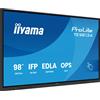 iiyama TE9813A-B2AG visualizzatore di messaggi Design chiosco 2,48 m (97.5") Wi-Fi 500 cd/m² 4K Ultra HD Nero Touch screen - TE9813A-B2AG