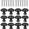 ZenithFast Pomelli per mobili,Rotundità pomelli armadio,30mm Pomelli per mobili neri,Pomelli appendiabiti,Pomello mobile,Maniglie per mobili antichi 12 pezzi