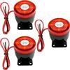 BAIFULAI 3 pezzi DC 12V Mini Allarme con Luce e Suono Lampeggiante, Sirena 120 dB, Allarme con Stroboscopio Finto, 1W, IP54, Corno di Allarme Lampeggiante Cablato per Emergenza, Evacuazione e