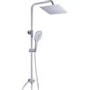 JOHO Colonna Doccia in Acciaio INOX senza Miscelatore Termostatica, Asta Doccia Saliscendi con Soffione e Doccetta, Set Doccia a Pioggia con Soffione 20x20 cm Cromo