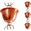 Monarch Rain Chains 26558 Pure Copper Hammered Cup Rain Chain Replacement Downspout for Gutters, 8-1/2 Feet Length