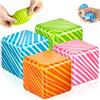 TOGETDREAM 4 Pezzi Cubo Antistress Squishy Ice Cube Design , Sensoriale Squishy Antistress Colorati Nice Cube Fidget Toys Kit, Giocattolo Antistress per Adulti Bambini, Taba Squishy per ASD ADHD Ufficio Regali