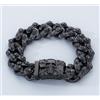 FREELANCE JW Bracciale Cuban Link con Teschi Multipli - NERO