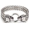 FREELANCE JW Bracciale in acciaio con testa di lupo (L) - ARGENTO/ACCIAIO