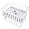 roba Box Rettangolare per Bambini Adam & Eule - 75 x 100 cm - con Materassino e Ruote con Freni - 3 Altezze Regolabili - 0-24 Mesi - Legno Laccato Bianco