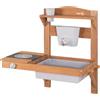 roba Cucina Giocattolo da Esterno - da Appendere - con Accessori - Resistente alle Intemperie - Regalo di Compleanno, Natale, Pasqua - Legno Certificato FSC - Teak Naturale