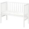 roba Lettino Co-sleeping 2 in 1, Inserto safe asleep 45 x 90 cm e Barriera, Adatto a Tutte le Altezze dei Letti dei Genitori, dalla Nascita, Trasformabile in Panca, Legno Laccato Bianco