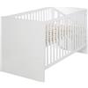 roba Lettino Combinato Maren, 70 x 140 cm, Regolabile in Altezza, 3 Barre di Scorrimento, Trasformabile, Bianco
