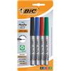 BIC Marking Fine Ecolutions - Pennarelli indelebili a punta conica fine, colori assortiti, confezione da 4