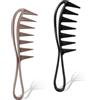 Mozeat Lens Pettine grande con denti larghi, pettine doccia antistatico in plastica, 2 pezzi, pettine per capelli bagnati, onde, parrucche, strumento per acconciature parrucchieri, saloni