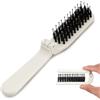 Sliverdew Spazzola pieghevole per capelli, mini spazzola da viaggio portatile con setole di cinghiale per capelli sottili, spessi, ricci, bagnati e asciutti, dimensioni compatte, adatta alle vacanze