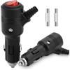FAELNK 2PCS Spinotto Accendisigari 12v/24V Spina Accendisigari con Interruttore e LED Connettore 15A Ad Alta Potenza Con Fusibili Presa DC per Auto Camion Moto Camper