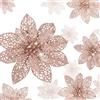 WILLBOND 36 Pezzi Fiori di Poinsettia Glitter di Natale Fiori Artificiali di Nozze Paillettes Ornamenti di Capodanno Albero di Natale (Oro Rosa)