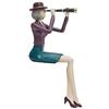 HAUCOZE Donna Figurina Fotografa Scultura Statua Moderna Decorazione 22cm | Colorata Resina Ornamento Artigianale Arte Soprammobile Compleanno Festiva Regalo per Soggiorno Ufficio