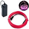 COVVY 3m EL Wire LED Neon Flessibile Elettroluminescente Filo EL Fili Super Luminoso Stroboscopico Controllo di o Abito Cosplay Festa Halloween Natale Party Carnevale Decorazione (Rosa)