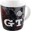 BRISA VW Collection - GTI Tazza in Ceramica 370 ml | Volkswagen Mug da Caffè, Lavabile in Lavastoviglie, Adatto al Microonde, New Bone China, GTI Frontale/Nero