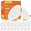 Tomosu Faretti LED da Incasso per Cartongesso, 7W 700LM Luci da Soffitto Interno, Luce Naturale 4000K, Faretto led incasso IP44, Ultrasottili 24mm, Diametro Foro Ø95 - Ø105mm, AC 220-240V, Set di 20