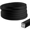 BTSAE Profilo a LED flessibile in silicone, 5 m, 12 x 12 mm, per pannelli acustici, strisce LED da 8 mm, IP65, impermeabile, diffusore a LED per soffitto, armadio, bar, pannelli acustici (nero, 5 m)
