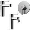 Parama Set miscelatore lavabo e bidet senza scarico ed incasso doccia in ottone cromato | Virna