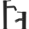 Parama Set miscelatore lavabo alto e bidet senza scarico in ottone nero opaco | Ava