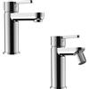 Parama Set miscelatore lavabo e bidet senza scarico in ottone cromato | Virna