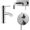 Parama Set miscelatore lavabo ad incasso e bidet senza scarico ed incasso doccia con deviatore in ottone cromato | Ava