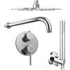 Parama Set doccia tondo cromato - Miscelatore incasso 2 vie, braccio 40cm, soffione 30cm e doccino