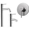 Parama Set miscelatore lavabo alto e bidet senza scarico ed incasso doccia in ottone cromato | Ava