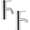 Parama Set miscelatore lavabo e bidet senza scarico in ottone cromato | Ava