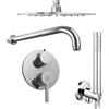 Parama Set doccia cromato - Miscelatore incasso 2 vie Virna, braccio 40cm, soffione slim 30cm e doccino