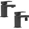 Parama Set miscelatore lavabo e bidet senza scarico in ottone nero opaco | Grace