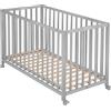 roba Lettino pieghevole Fold Up 60 x 120 - Lettino pieghevole in legno per bambini - Regolabile in altezza su 2 posizioni - Lettino con sponde pieghevole su ruote - Colore taupe