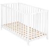 roba Lettino Pieghevole Fold Up 60 x 120 cm - per Neonati e Bambini - Regolabile in 3 Altezze Diverse - Ruote con Freni - Capacità Max 40 kg - Legno Laccato Bianco
