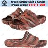 Crocs Marbled Slide 2 sandalo marrone arancione 211211-2EW taglia unisex