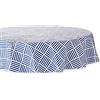 DII Indoor/Outdoor Vinyl Tabletop Collection Tovaglia con Motivo a griglia, con Retro in Flanella, Vinile, Navy Grid, 70 inch (Round)