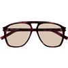 Saint Laurent Occhiali da Sole SL 596 DUNE 003 Marrone/Marrone Sfumato Donna 58/14/145