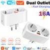 Tuya Presa Doppia Smart WiFi 16A con USB Type-C e Ricarica Rapida GaN 25W