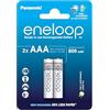 eneloop, batterie ricaricabili AAA/Micro, confezione da 2, capacità di min. 800 mAh, batterie Ni-MH, pronte all'uso, ricaricabili fino a 2000 volte, confezione senza plastica, standard, bianche