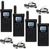 Retevis RB628 Walkie Talkie, Ricetrasmittenti Professionali PMR446 con Auricolare, 1500 mAh, USB-C, VOX Schermo LCD, Walkie-Talkie Professionali per Ristorante, Scuola (4 Pezzi, Nero)